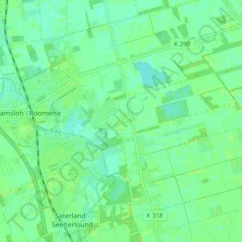 Mapa topográfico Hollenermoor, altitud, relieve