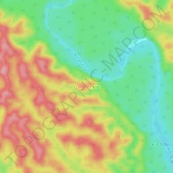 Mapa topográfico Don Tomás, altitud, relieve