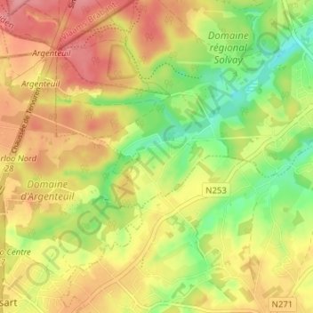 Mapa topográfico Gaillemarde, altitud, relieve