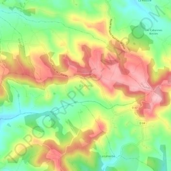 Mapa topográfico En Pons, altitud, relieve