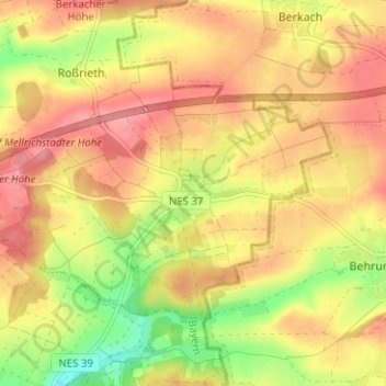 Mapa topográfico Sondheim, altitud, relieve