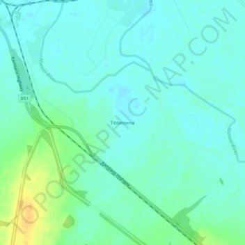 Mapa topográfico Tibbereena, altitud, relieve