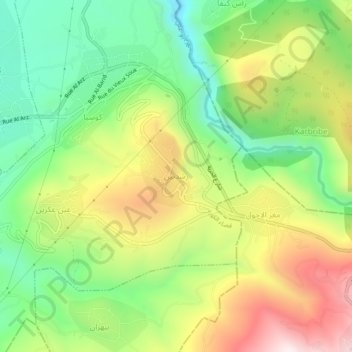 Mapa topográfico Rechdibbine, altitud, relieve