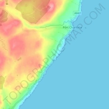 Mapa topográfico Carn, altitud, relieve