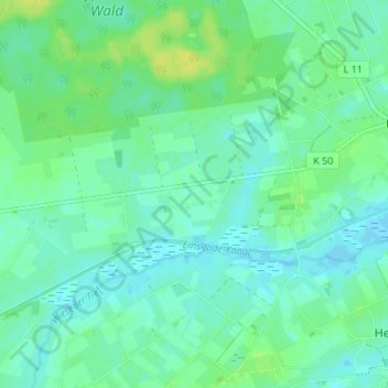 Mapa topográfico Blöckermoor, altitud, relieve