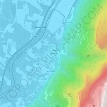 Mapa topográfico Le Baron, altitud, relieve