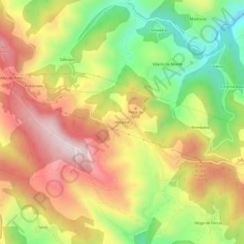 Mapa topográfico Hospital, altitud, relieve