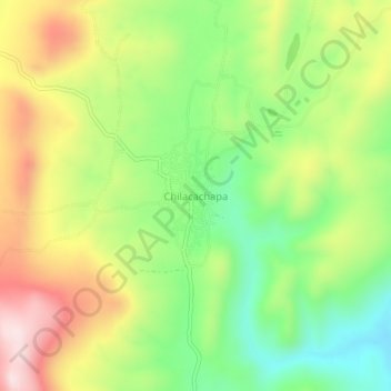 Mapa topográfico Chilacachapa, altitud, relieve