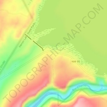 Mapa topográfico Heron Dike, altitud, relieve