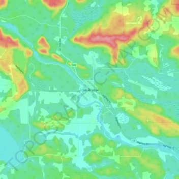 Mapa topográfico Iron Bridge, altitud, relieve
