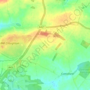 Mapa topográfico Juniper Hill, altitud, relieve
