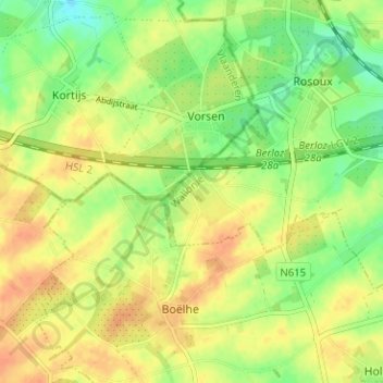 Mapa topográfico Krenwik, altitud, relieve