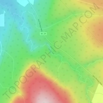 Mapa topográfico Martin Falls, altitud, relieve