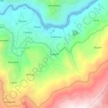 Mapa topográfico Guablid, altitud, relieve