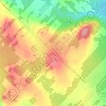Mapa topográfico Saint-Pamphile, altitud, relieve