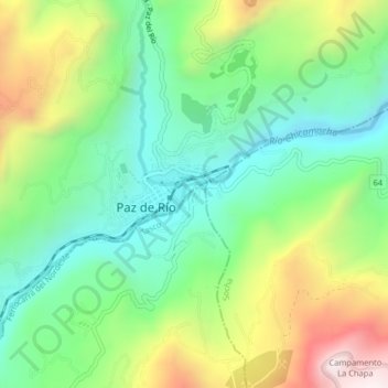 Mapa topográfico Libertadores, altitud, relieve