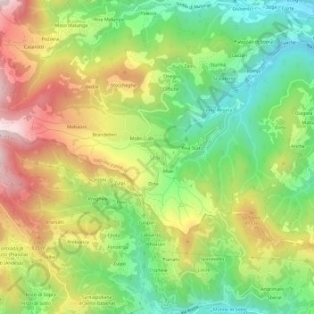 Mapa topográfico Staro, altitud, relieve