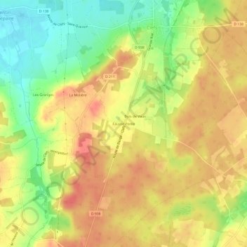 Mapa topográfico Fausse Porée, altitud, relieve