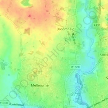 Mapa topográfico Scot's Green, altitud, relieve