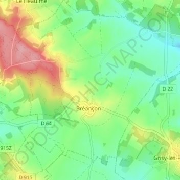 Mapa topográfico Le Val, altitud, relieve
