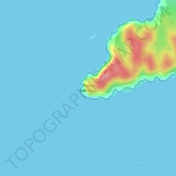 Mapa topográfico Punta Barranco, altitud, relieve