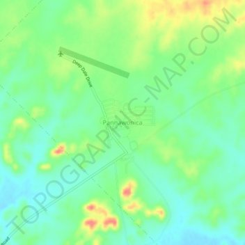 Mapa topográfico Pannawonica, altitud, relieve