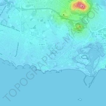 Mapa topográfico Malfato, altitud, relieve