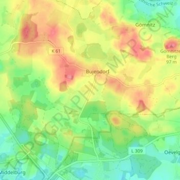 Mapa topográfico Anschottredder, altitud, relieve