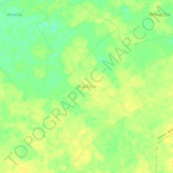 Mapa topográfico Ríochico, altitud, relieve