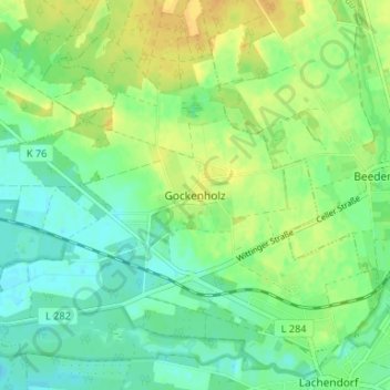Mapa topográfico Gockenholz, altitud, relieve