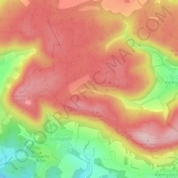 Mapa topográfico Ilmtal, altitud, relieve
