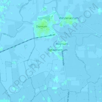 Mapa topográfico Resterhafe, altitud, relieve