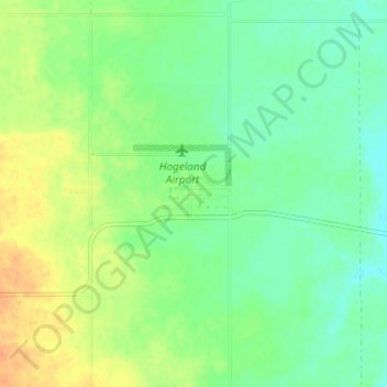 Mapa topográfico Hogeland, altitud, relieve