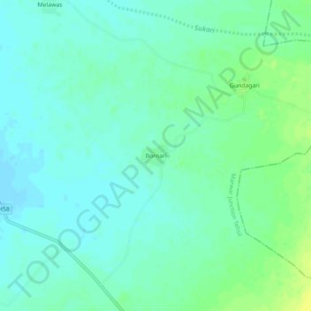 Mapa topográfico Bornan, altitud, relieve