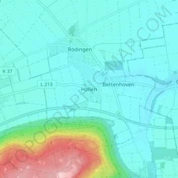 Mapa topográfico Höllen, altitud, relieve