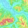 Mapa topográfico Visoko, altitud, relieve