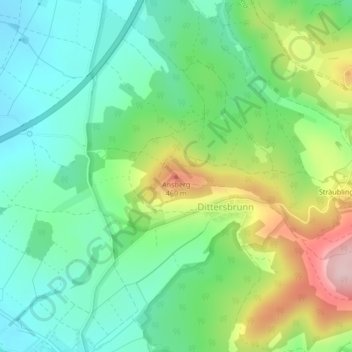 Mapa topográfico Ansberg, altitud, relieve