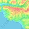 Mapa topográfico Kerhas a Bis, altitud, relieve