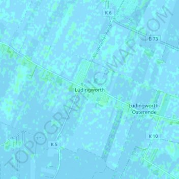 Mapa topográfico Lüdingworth, altitud, relieve