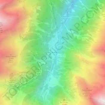 Mapa topográfico Neuwies - Pratonuovo, altitud, relieve
