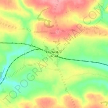 Mapa topográfico Clarbeston Road, altitud, relieve