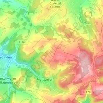Mapa topográfico Eschelbacherhof, altitud, relieve