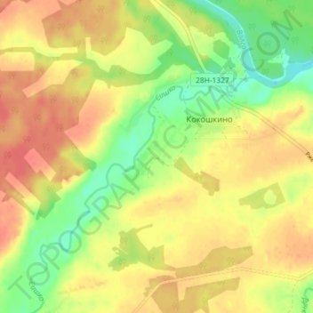 Mapa topográfico Костерево, altitud, relieve