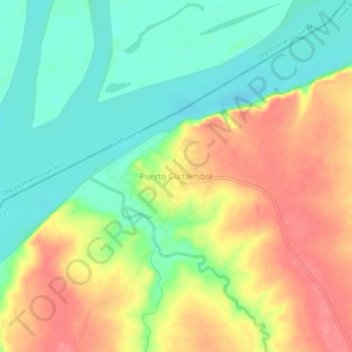 Mapa topográfico Puerto Curtiembre, altitud, relieve