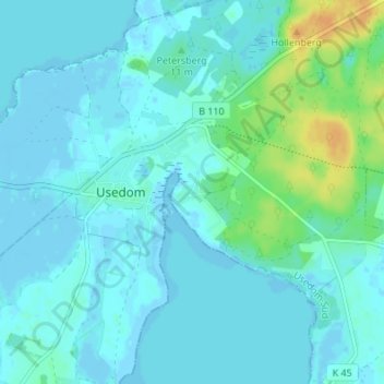 Mapa topográfico Paske, altitud, relieve