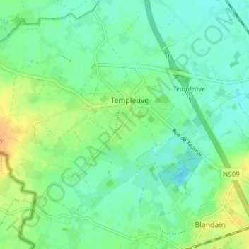 Mapa topográfico Cazeau, altitud, relieve