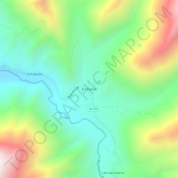 Mapa topográfico El Chañar, altitud, relieve