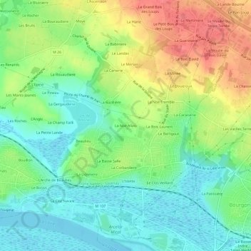 Mapa topográfico La Noe Allais, altitud, relieve