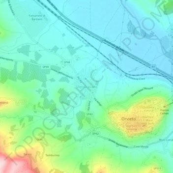 Mapa topográfico Sferracavallo, altitud, relieve