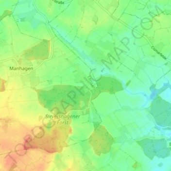 Mapa topográfico Bökenberg, altitud, relieve